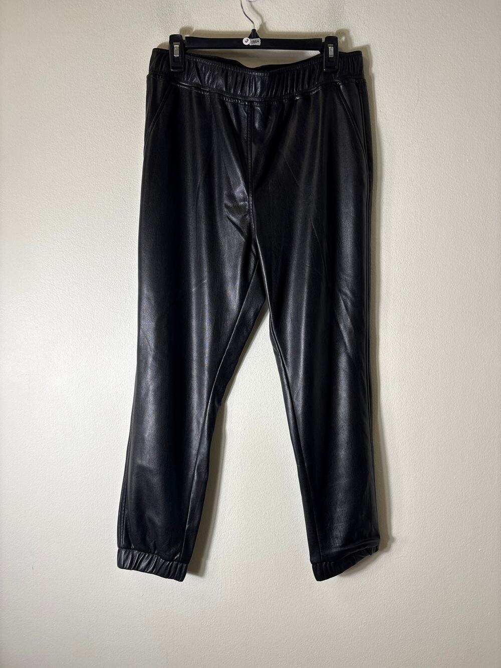 BB Dakota Faux Leather Pull On Joggers Sz L
